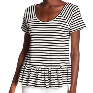 Lucky Brand Striped Peplum Top